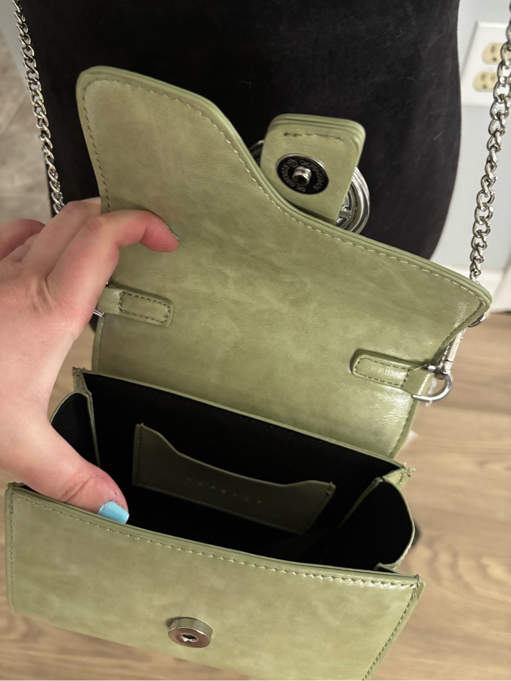 NWT Quiet Luxury Retro Festival Green Top-Handle Crossbody Bag - Picture 4 of 5